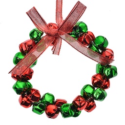 [66202] Décoration pendentif Couronne Rouge Vert Ø 11x2 cm