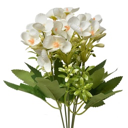 [6PL0363W] Branche de décoration avec fleurs Blanc Vert 15x15x30 cm