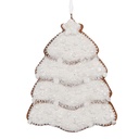 Ciondolo di decorazione albero di Natale Bianco Marrone 8x1x10 cm
