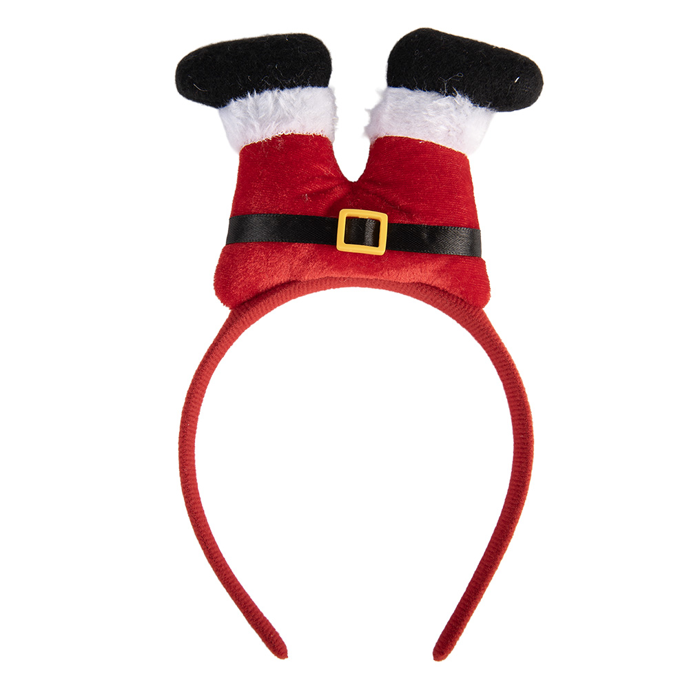 Haarband met benen kerstman 13x3x23 cm