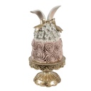 Décoration gâteau Blanc Rose Couleur or Ø 17x35 cm