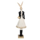 Decoration Rabbit Brown White, Black 10x9x32 cm