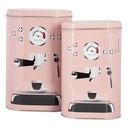 Scatola per Archivio set di 2 Rosa Nero 20x13x9 / 18x11x7 cm