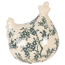 Deko Huhn Beige Grün 12x11x13 cm