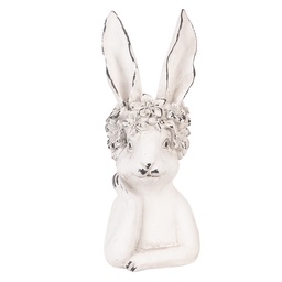 [6PR6119] Décoration Lapin Blanc 15x14x35 cm