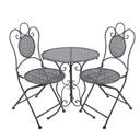 Set da Bistrot Tavolo sedie (3 Pz.) Grigio Ø 60x71 / 50x40x93 cm (2)