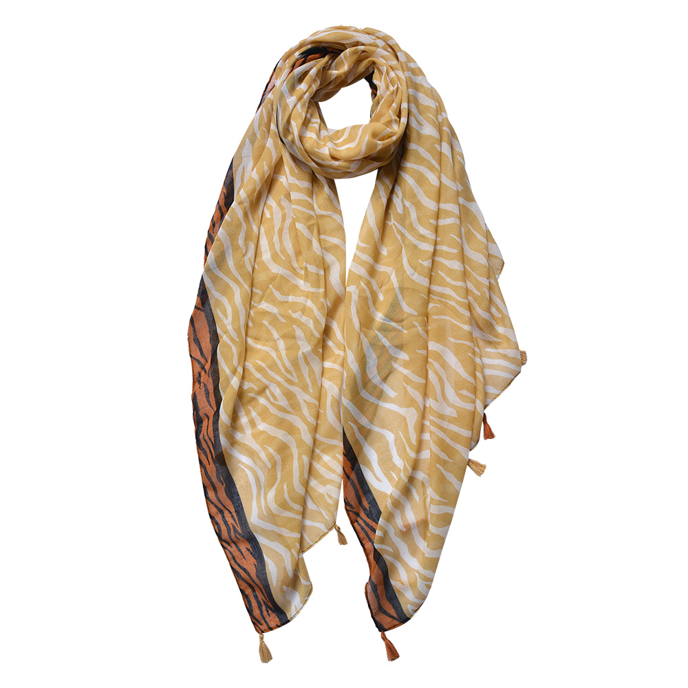 Scarf Women Print Yellow Orange 90x180 cm
