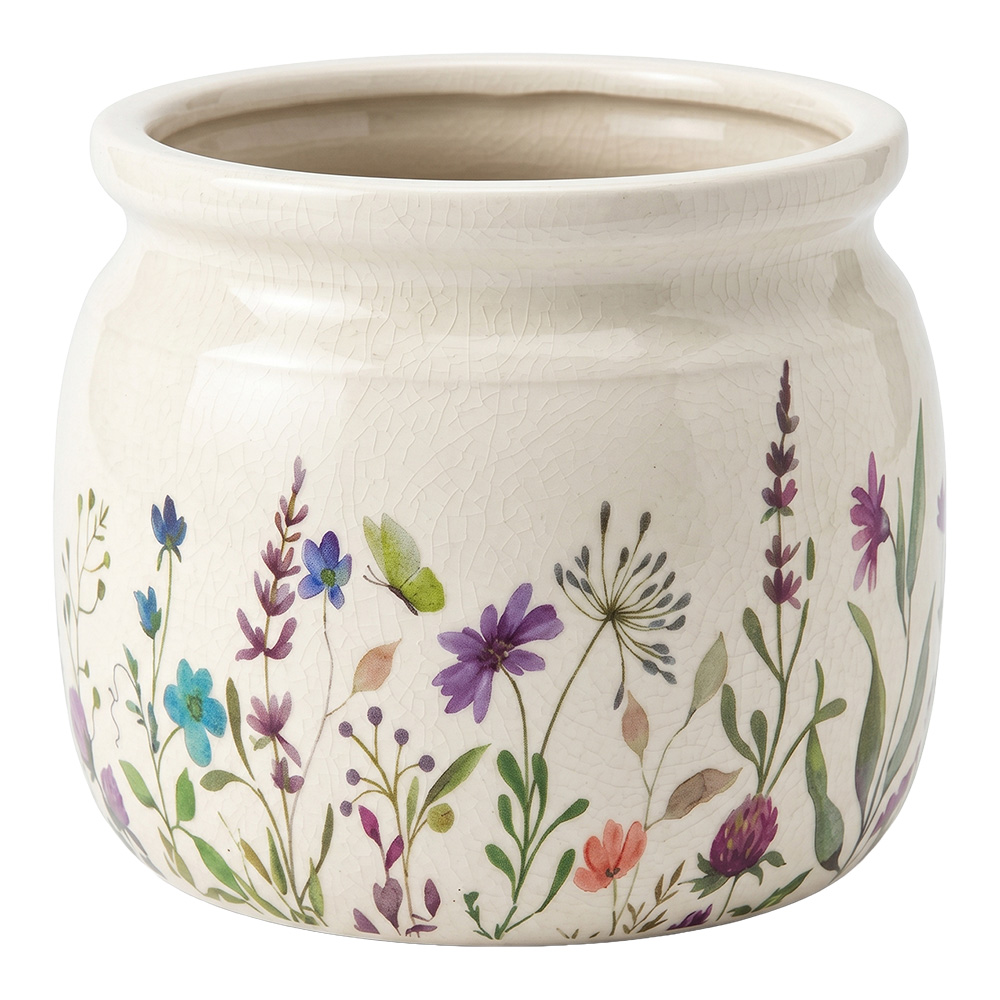 Pot de fleurs d'intérieur Beige Vert Ø 16x13 cm