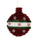 Wall Decoration Christmas Bauble Red Green 22x2x26 cm