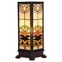 Lampe de table Tiffany Beige, Marron 18x18x45 cm E27/max 1x60W