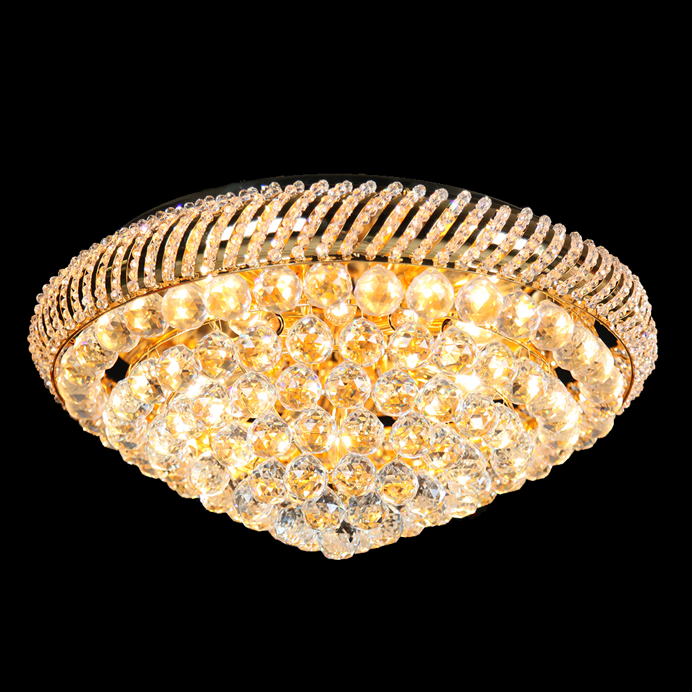 Plafoniera Cristallo Trasparente Ø 60x25 cm E14/max 12x40W