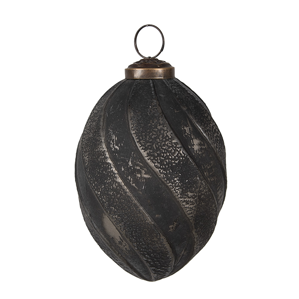 Palla di natale Nero Grigio Ø 7x11 cm