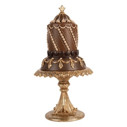 [6PR6141] Decorazione la torta Marrone Color oro Ø 18x33 cm