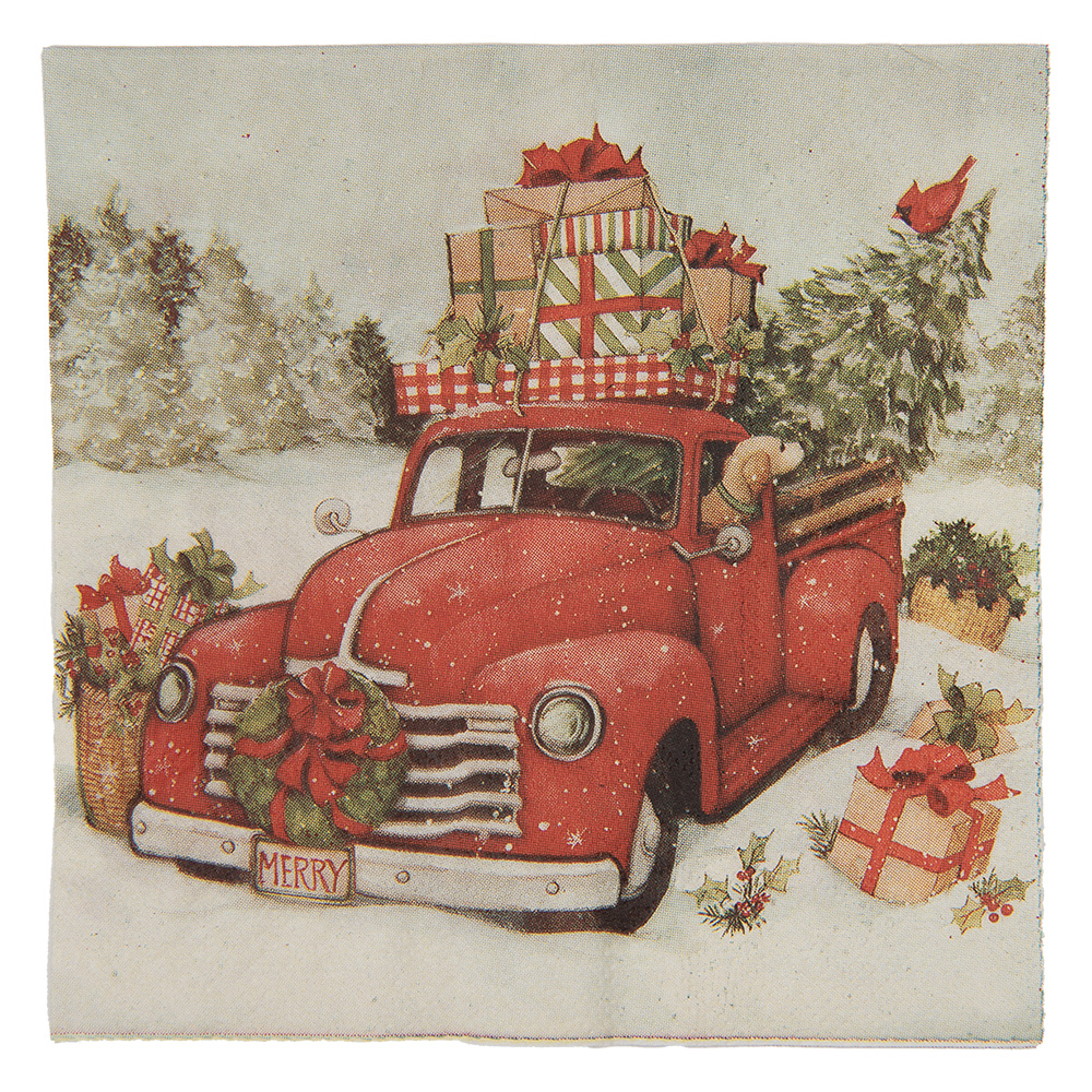Tovaglioli di carta Bianco Rosso 33x33 cm (20)