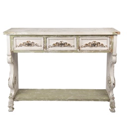 [5H0735] Wall table White Green 129x36x99 cm