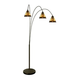 [5LL-6321] Lampadaire Tiffany Beige 91x50x200 cm E27/max 3x60W