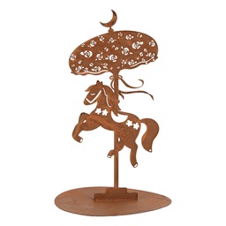 [6Y6142] Deko Pferd Rosa Weiß 35x16x38 cm