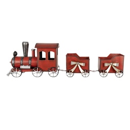 [6Y5632] Decorazione Treno rosso 94x18x28 cm