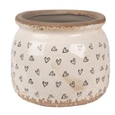 Blumentopf für Innen Beige Schwarz Ø 16x13 cm