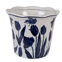 Vaso Porta Pianta Bianco Blu Ø 21x16 cm