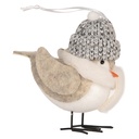 Decoration Statue Bird White Beige 11x7x12 cm
