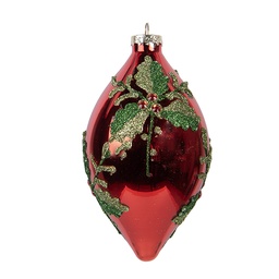[6GL5108] Weihnachtskugel Rot Grün Ø 8x15 cm