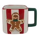 Becher Weiß Rot 13x9x9 cm / 300 ml