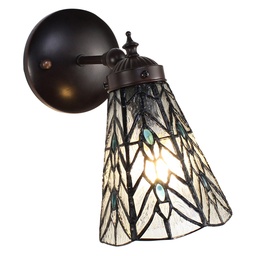 [5LL-6208] Wall Lamp Tiffany Grey, Blue 17x12x23 cm E14/max 1x40W
