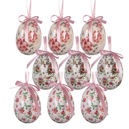 [66449] Pendentif décoratif uf (set 9) Rose Blanc Ø 5x8 cm
