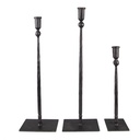 Kerzenständer (3er Set) Schwarz 16x10x52 / 16x10x49 / 10x9x35 cm