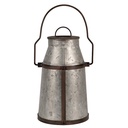 Bidone Latte Decorativo Grigio Marrone 21x20x31/44 cm
