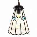 Lampada a Sospensione Tiffany Bianco, Blu Ø 15x115 cm E14/max 1x40W
