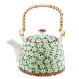 [6CETE0023] Teekanne mit Sieb Grün 18x14x12 cm / 700 ml