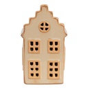 Decoration house with LED Beige 6x6x11 cm