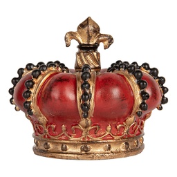 [6PR5583] Décoration Couronne royale Rouge Couleur or Ø 13x11 cm