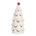 Dekoration Weihnachtsbaum mit LED Weiß Rot Ø 9x19 cm