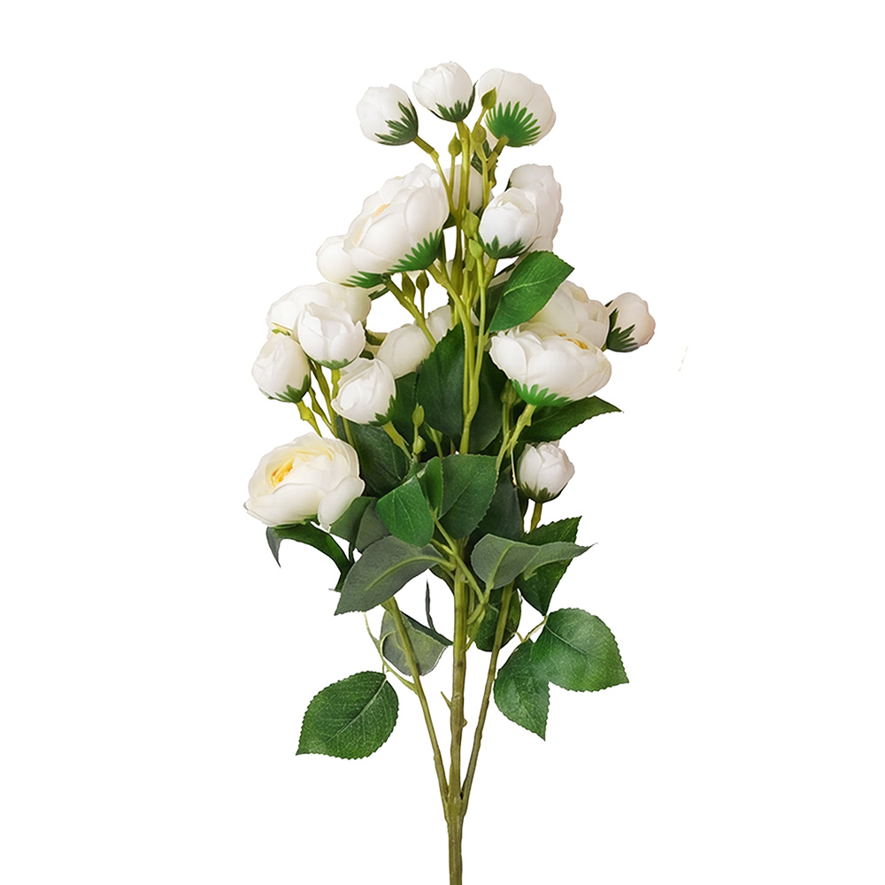 Decorative Artificial Branch with flowers White Green 80 cm