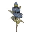Rami Artificiali Decorativi con fiori Blu Verde 16x16x72 cm
