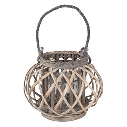 [6RO0383S] Lanterna Decorative Grigio Ø 28x20 cm