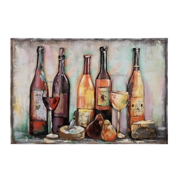 [5WA0194] Muro Decorazione bottiglie di vino 120x6x80 cm