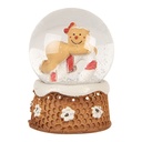 Schneekugel mit Lebkuchenmännchen Braun Beige Ø 5x7 cm