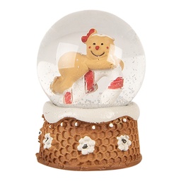 [66404] Snowball with Gingerbread man Brown Beige Ø 5x7 cm