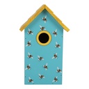 Birdhouse Blue Yellow 15x10x22 cm