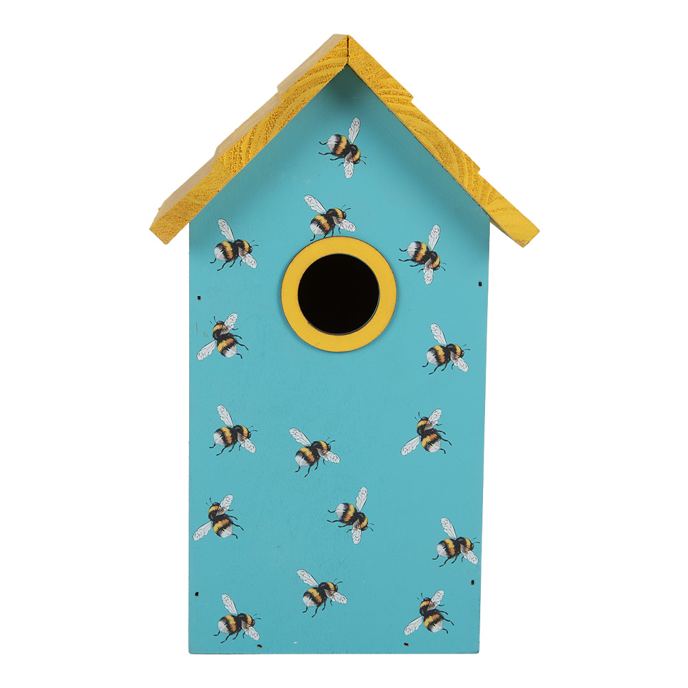 Casetta per Uccelli Blu Giallo 15x10x22 cm