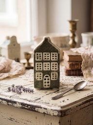 [6CE2303] Decorazione Casa con LED Verde Beige 4x4x8 cm