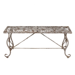 [5Y1243] Panchina da Giardino Bianco Marrone 105x35x44 cm