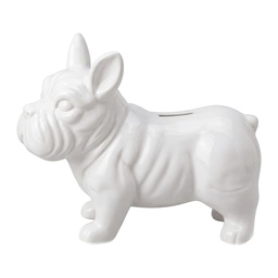 [6CE2470] Spardose Hund Weiß 20x9x17 cm