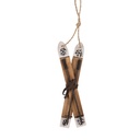 Decorative Hanger Skis Brown White 5x2x15 cm