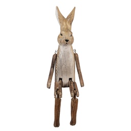 [6H2504] Image de décoration Lapin Marron Beige 7x10x33 cm