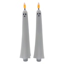 Kerze mit LED set 2 Weiß Ø 5x25 cm / 2xAAA
